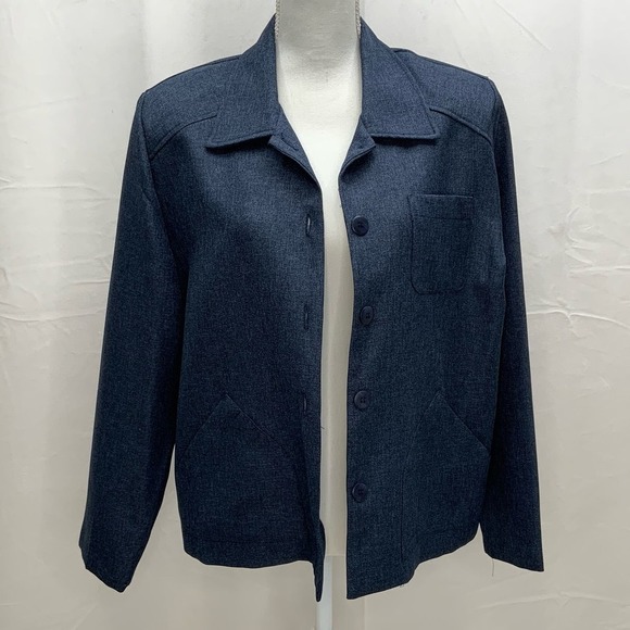 Willow Ridge // Vintage Chambray Poly Jacket, Size 12 - Picture 1 of 7